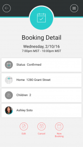 edit a booking with sitter app